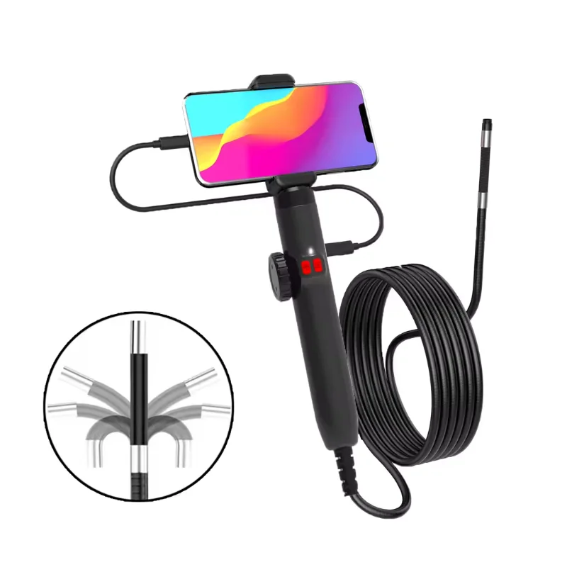 Tweerichtings 360° °   Roterende Borescope, 1080P-camera, endoscoop met licht, 6 mm waterdichte sonde, endoscoop met Android/iOS-telefoon - afbeelding 2