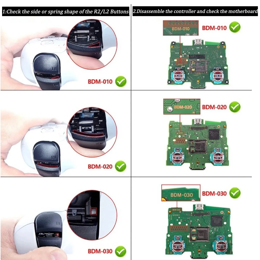 Botones de disparo con resortes L1 R1 L2 R2 Botones de disparo Botón con resorte para PS5 BDM-010 BDM-020 BDM-030 Controlador DualSense