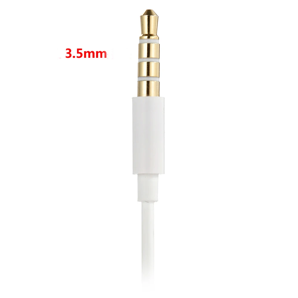 Single Side Headphone 3.5mm Spring Earphones in Ear Wired Heavy Bass Earbuds for Mobile Phone MP3 Computer White