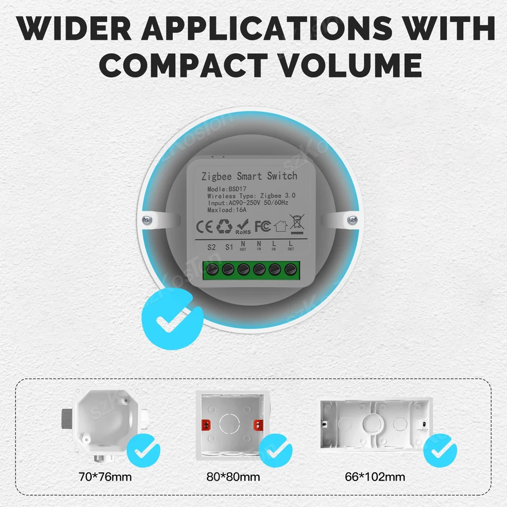 16A ZigBee Smart Switch eWeLink App Smart Home Automation DIY Breaker Relay Voice Works with Alice Alexa Google HA Zigbee2MQTT