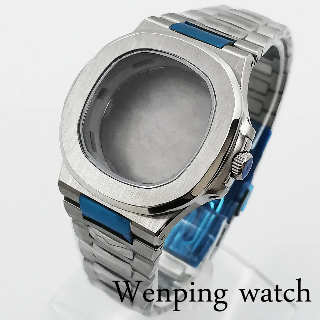 

39mm Sapphire Glass Silver Sterile Watch Case Fit NH35 NH36 ETA 2836 MIYOTA 8215 MINGZHU DG2813 3804 Automatic Movement Parts