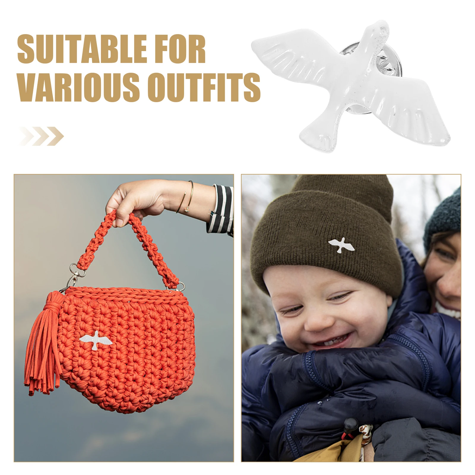 2 قطعة حمامة السلام التلبيب بروش رمز مسيحي دبوس للتواصل المقدس المعمودية حفل ديني الإكسسوار الروحي الطيور المينا #2