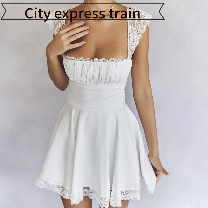 

Сексуальное облегающее платье с кружевной отделкой, квадратным вырезом, завышенной талией, из полиэфирного волокна, для официальных мероприятий