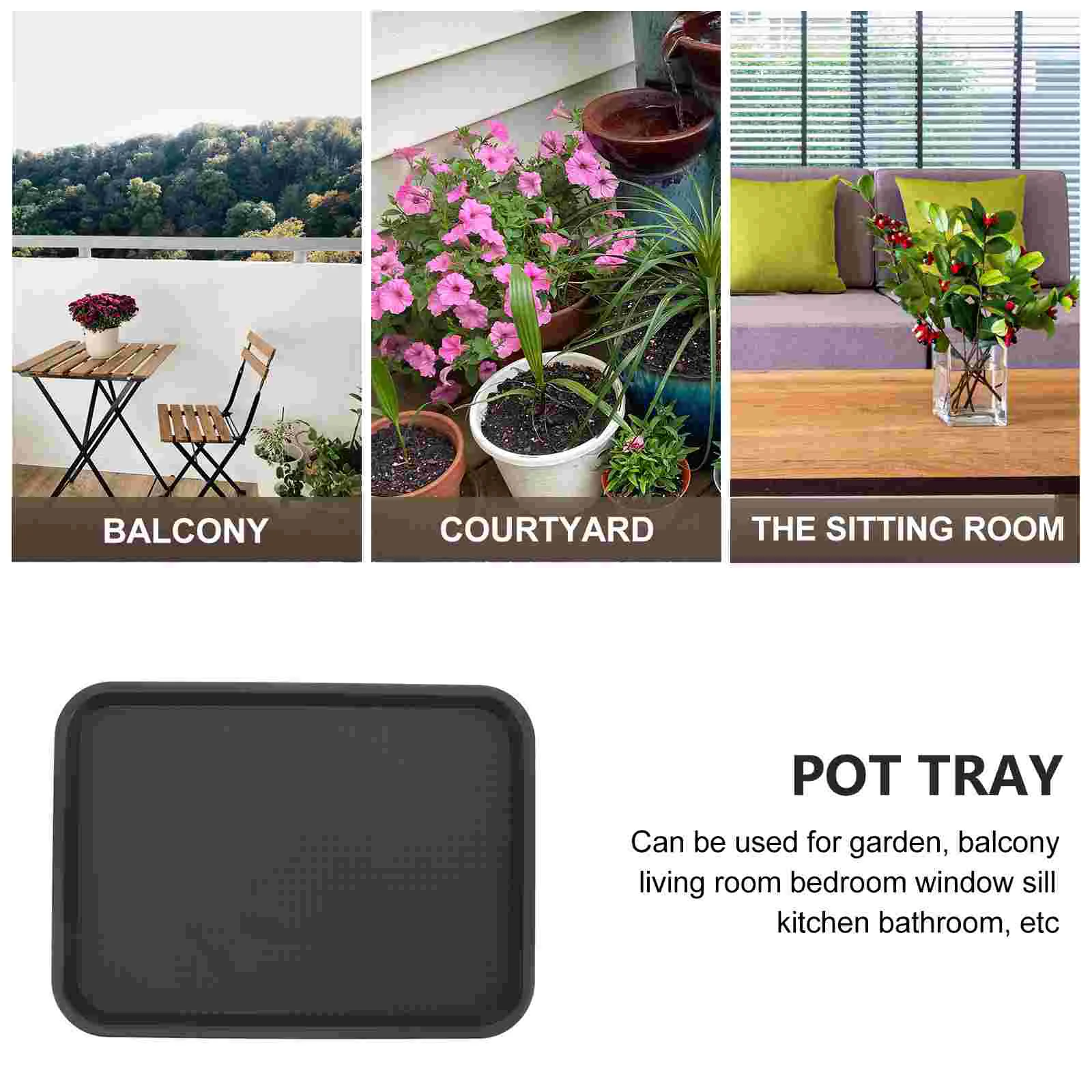 Durable Shoe Tray Reusable Storage For Hand Carts Trolleys Indoor Boots Trays Hallway Plates Plant Saucers Household Decor Brown