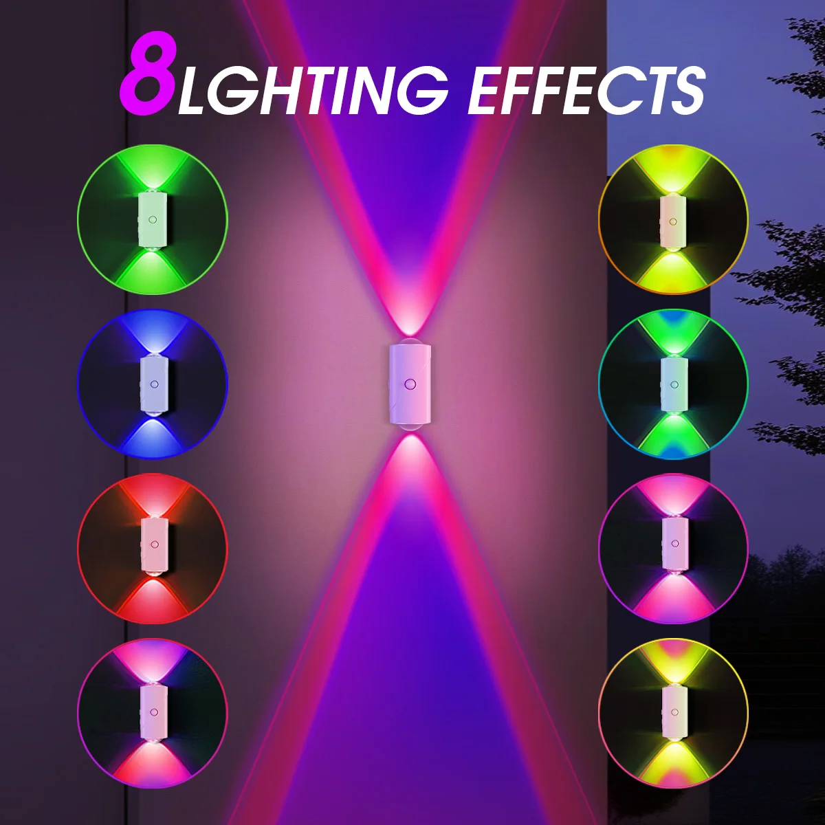 Rechargeable 8-Color LED Smart Night Light, 360° Rotatable Magnetic Dimmable Sunset Lamp with Dusk-to-Dawn Sensor for Room, Gift