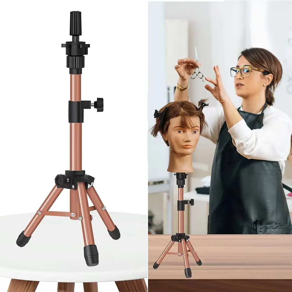 

Легкая регулируемая подставка-штатив для париков, миниатюрная портативная металлическая подставка-манекен для тренировочных головок или демонстрации париков