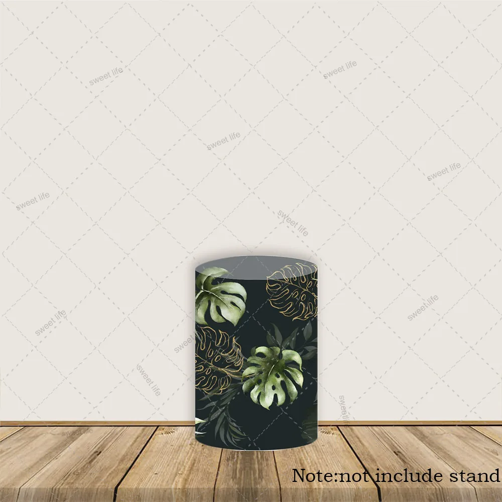 Foglie tropicali Copri cilindro per baby shower Sfondo Animali Oh Baby Circle Sfondo copri cilindro