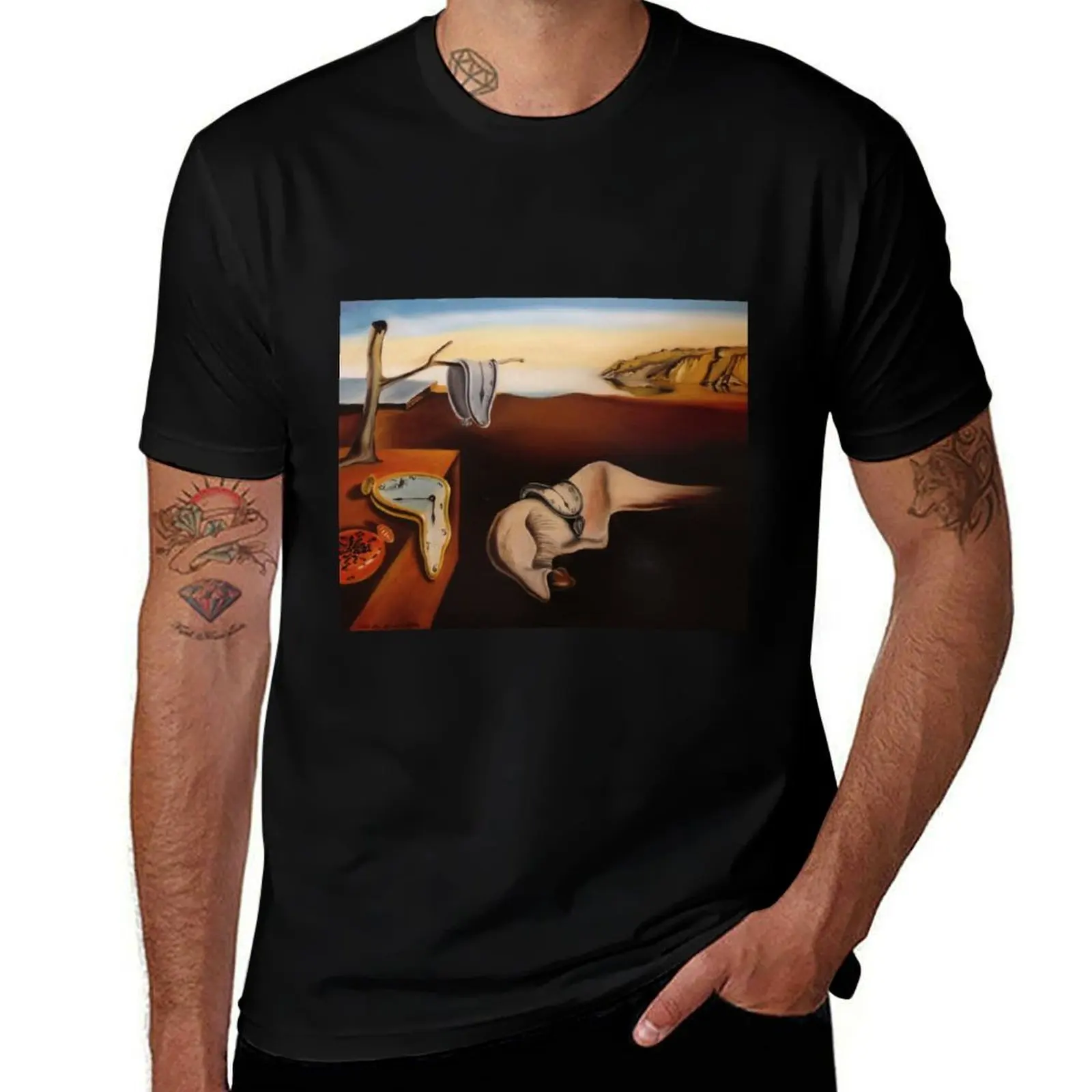 Art Heaux : T-shirt La persistance de la mémoire de Dalí, t-shirt classique basique décontracté