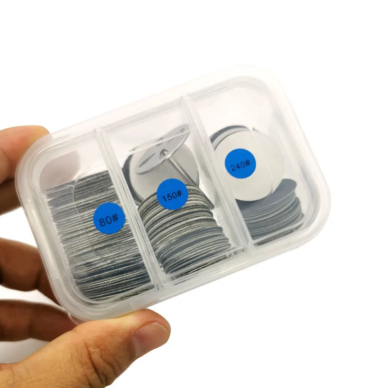 HYTOOS 25mm Replaceable Sanding Disc 150pcs/Set SandPaper With Metal Disk Electric Nail Drill Bits Salon Foot Calluse Tool