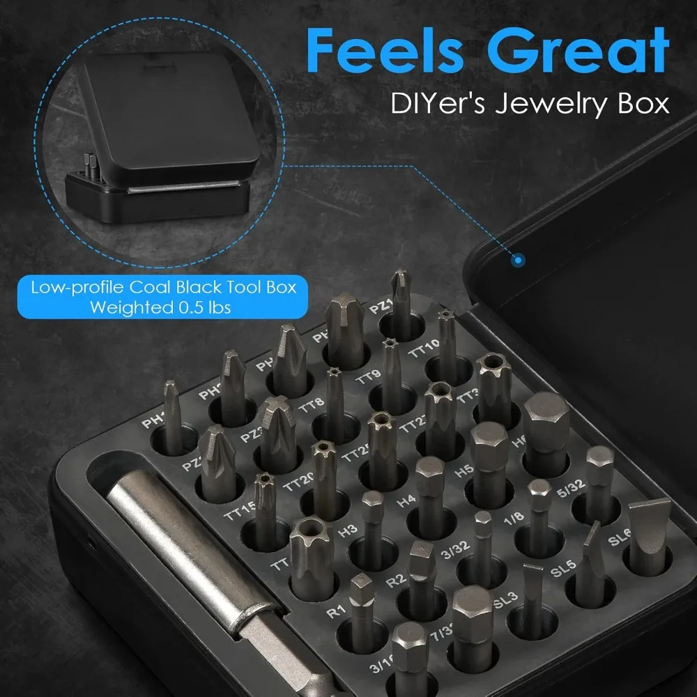 GreaTalent 31in1 S2 Steel Screwdriver Bit Set, 1/4