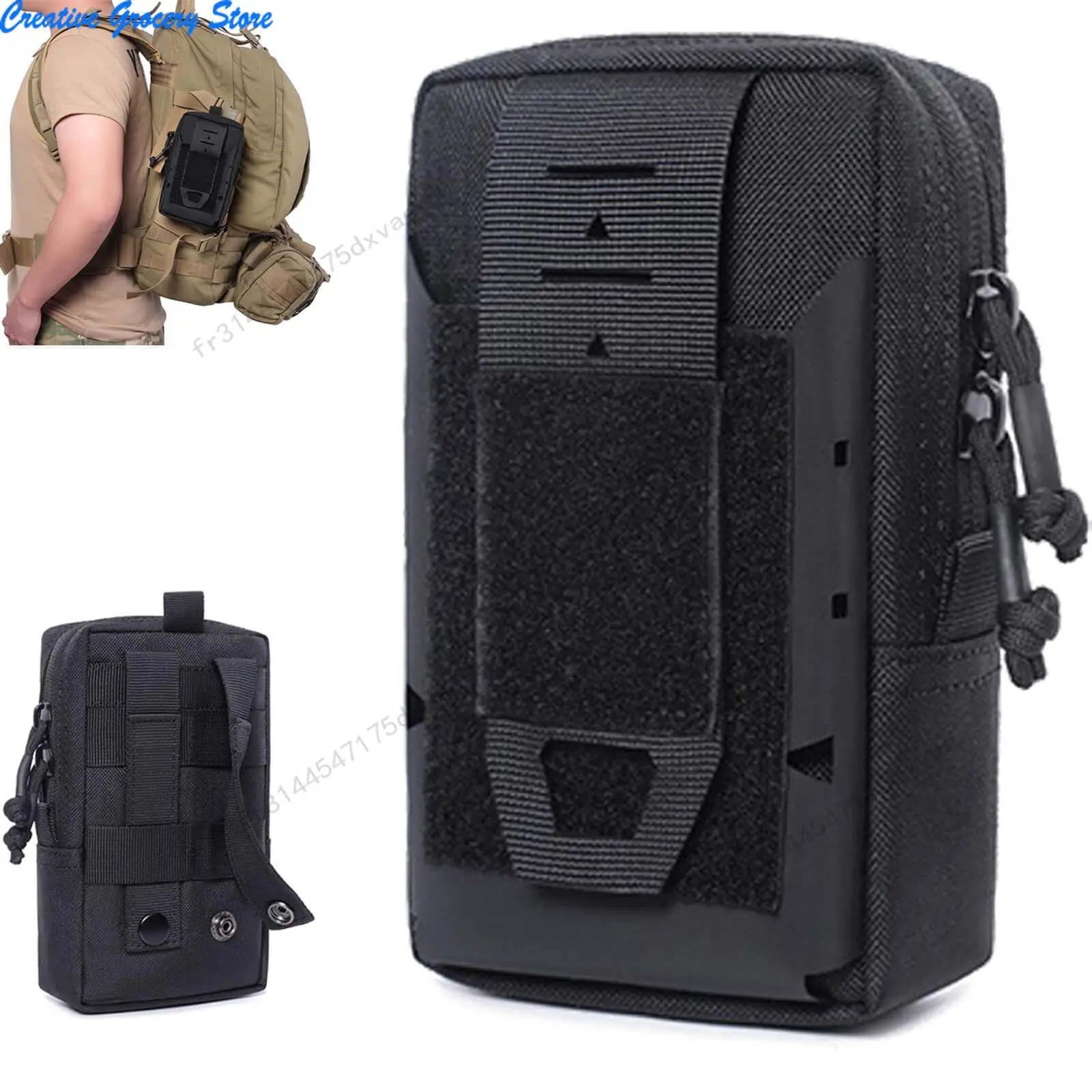 1000D Multipurpose Tactical Molle Mobile Phone Belt Pouch EDC Gadget Slim Utility Waist Bag with Cellphone Holster