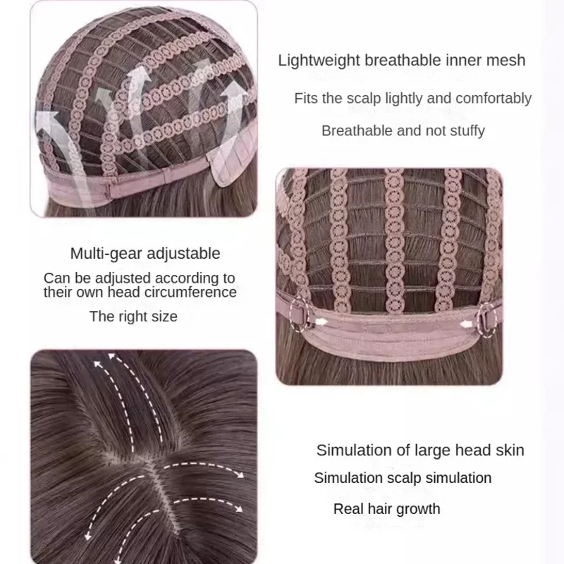 วิกผม Candy 2025 สำหรับผู้หญิง สีส้มไฮไลท์น้ำตาล ผมยาวหยิกฟู สีแดงไล่ระดับแบบสีฟ็อกซ์ ทรงผมบ๊อบหางปลา ลอนใหญ่