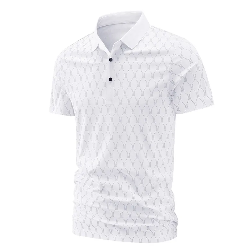

New Printed POLO Shirt for Men Solid Color Men's Clothes Fashion Leisure Men's Clothing Trend Short Sleeve Summer Quick Dry Top