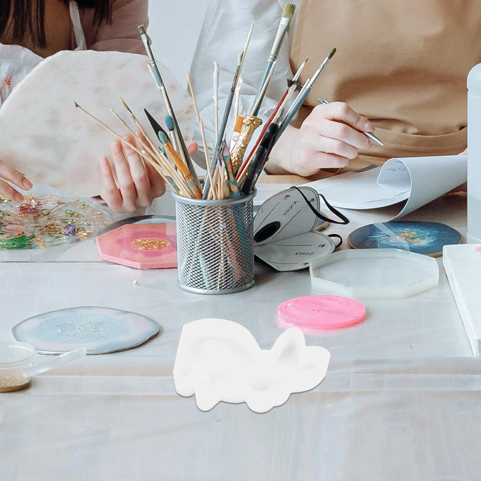 

Silicone Mold Rabbit Shaped 3D Transparent DIY Crafts Bunny Making Molds Reusable Flexible Easter Accessories