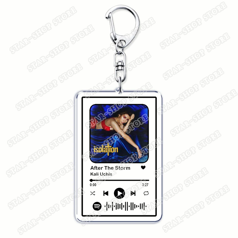 Hot Singer Kali Uchis Songs Keychains for Women Accessories Bag Telepatía Moonlight Music Code Keying Jewelry Fans Friends Gifts