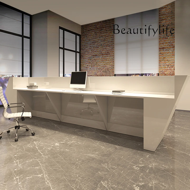 Painting company reception desk training institution front desk beauty salon checkout page FRP creative