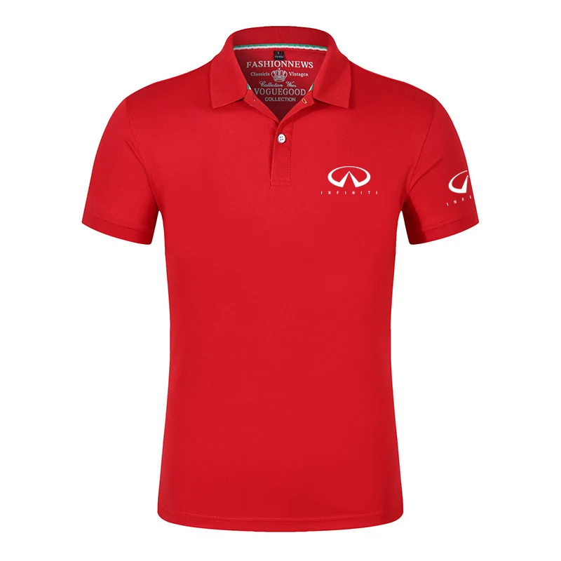 2024 New Infiniti Cotton Polo Shirts Comfortable Casual Solid Color Slim Fit Mens Printing Summer Fashion Brand Tops Clothing
