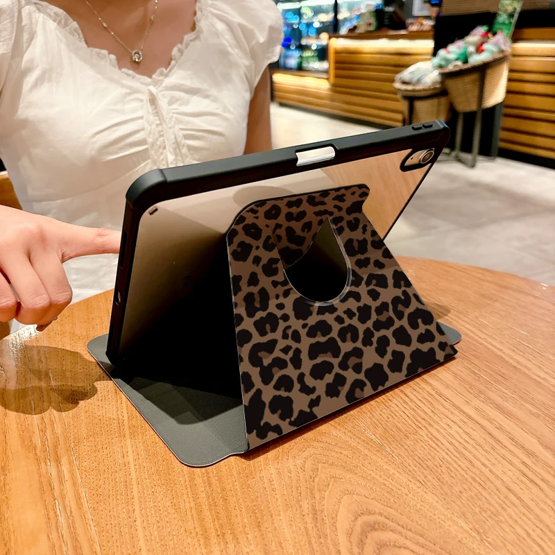 

Классический коричневый/розовый чехол с леопардовым принтом для iPad pro 10/11 дюймов 2020/6/7/8/Air 3-й/Air 4-го/9 поколения/Air 5-го поколения 2022/Air 11