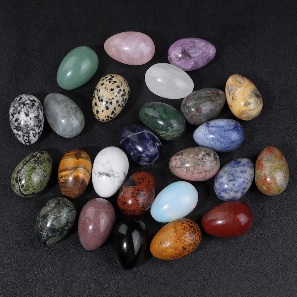 טבעי אבן קוורץ סגלגל צורת קישוטי Amethysts Agates אופל אבן חרוזים פסל עבור DIY עיצוב הבית פסחא מתנות 20x30mm