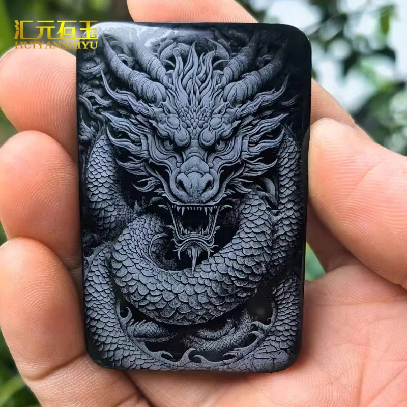 

Hetian Ink Shadow Carving Подвеска Овца Жир Нефритовый Черный