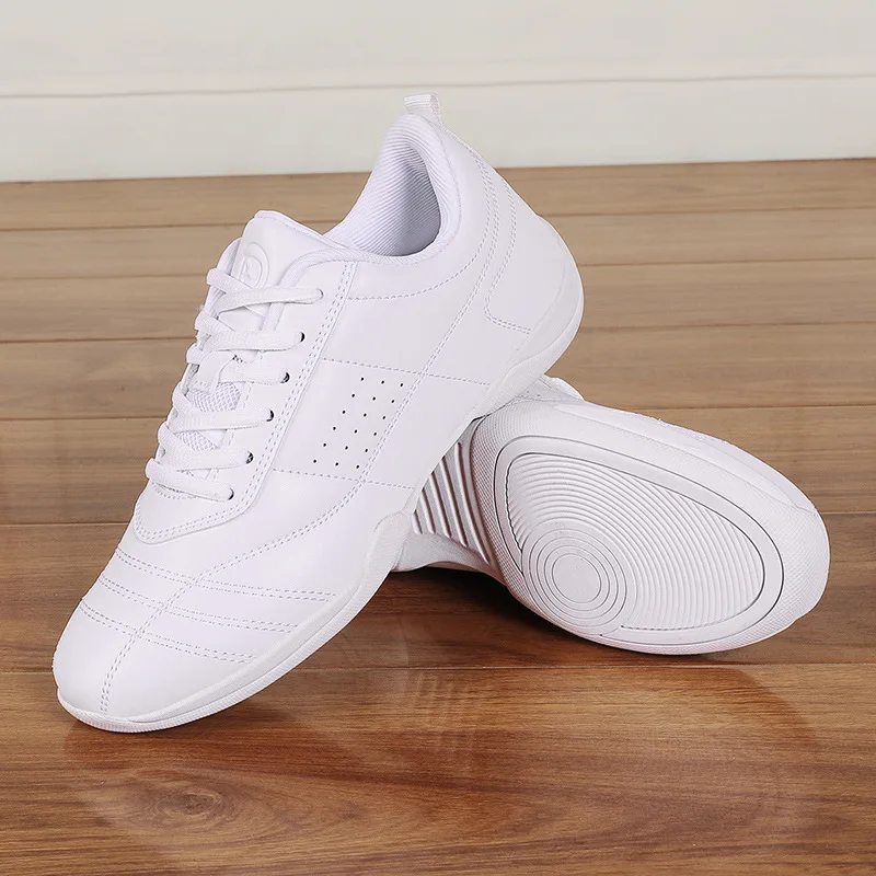 Aerobics Training Sports Shoes Woman Men Children Leather Upper Non-Slip Soft Bottom Modern Dancing Fitness Cheerleading Shoes