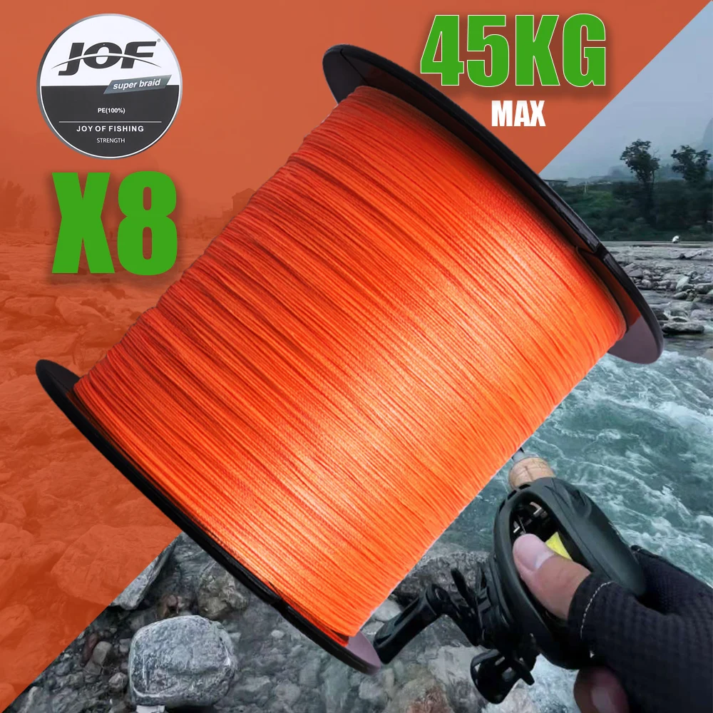 Ligne de pêche tressée JOF 8 brins, fil tressé japonais haute résistance 20-100LB, ligne multifilament PE, accessoires pour la pêche à la carpe 300 500 1000M