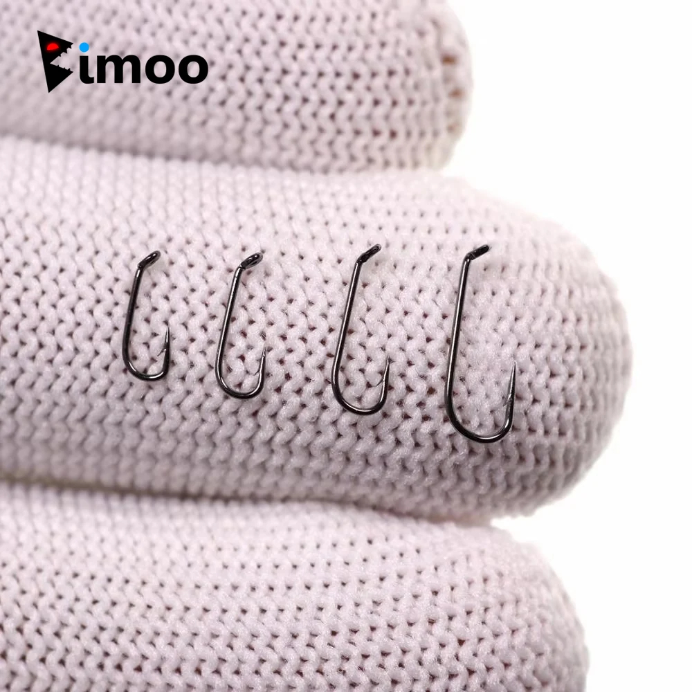 50/100 Peças Anzóis para Pesca com Mosca Seca e Ninfas, Fio Padrão 2X, Acabamento Níquel Preto, Material para Atado de Moscas, Tamanhos 14 16 18 20 22