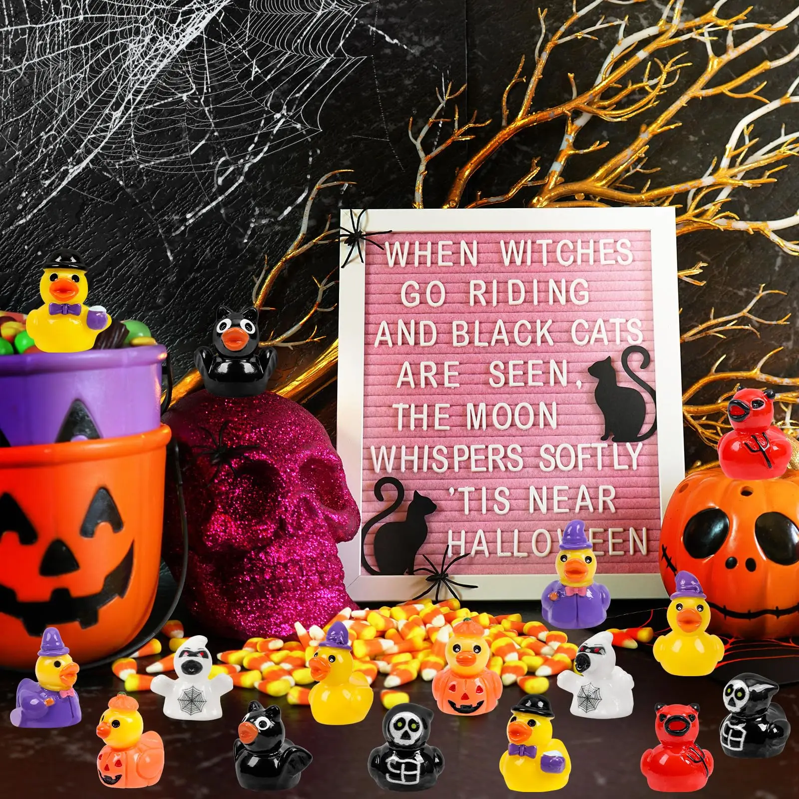 10/60 Stück Mini-Entenfiguren aus Kunstharz, Versteckspiel-Set, Miniatur-Dekoration für Halloween-Partygeschenke, DIY-Feiertagsdekoration, Geschenke – Detail 7