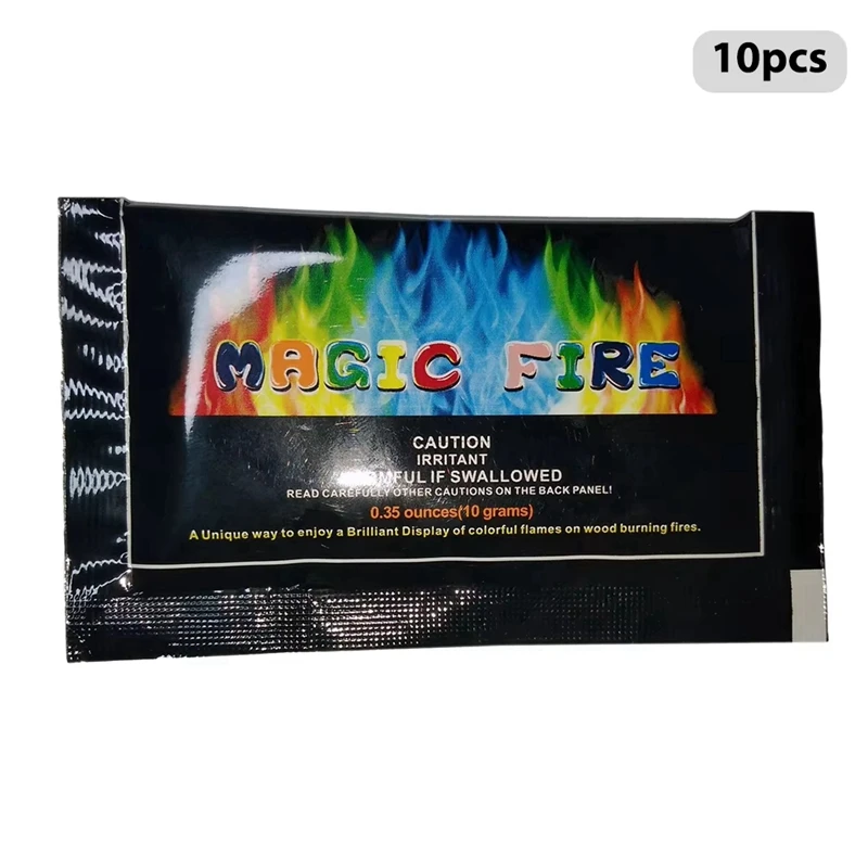 10Pcs Color Changing Fire Packets,Non-Toxic Powder For Fire Pits, Bonfires, And Fireplaces,Safe And Vibrant Flame Colors