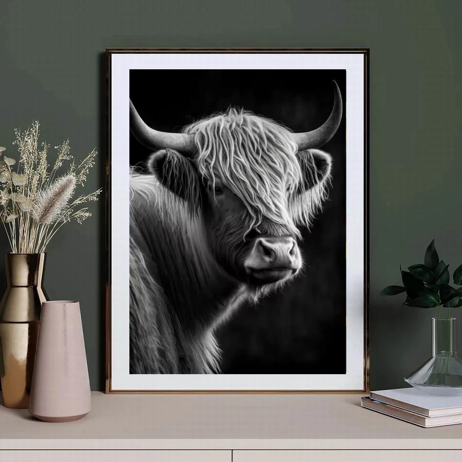 

Black and White Animals Highland Cattle Diy Diamond Art Painting Kits Swan Lion Tiger Wolf Full Drill Mosaic Embroidery Picture