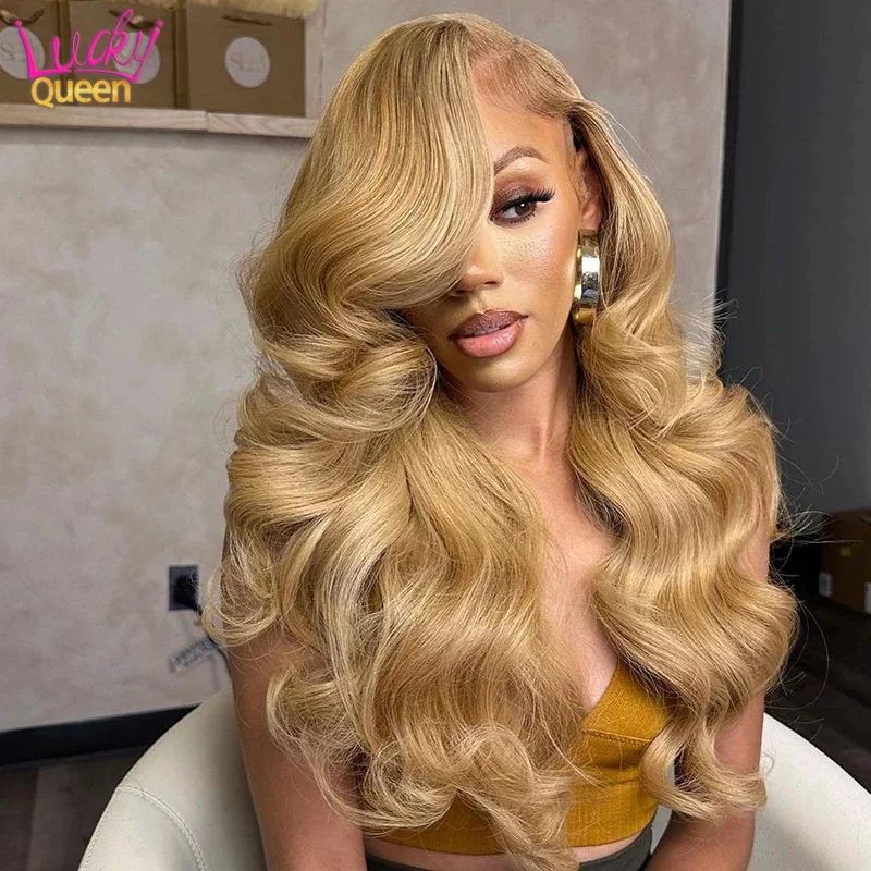 

Honey Blonde Lace 5X5 Closure Wig Body Wave Human Hair Transparent Lace Front Wig Pre Plucked 13X4 13X6 Frontal Wig For Women