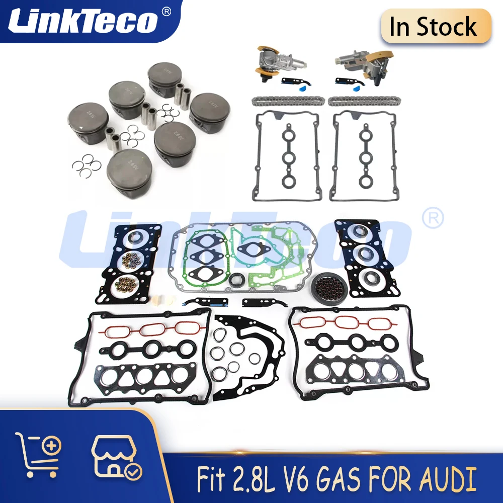 

Engine Rebuilding Gasket Piston & Ring Timing Set Fit 2.8L V6 GAS APB ACK AMX AGE FOR Audi A4 A6 Quattro 96-02 078103383R
