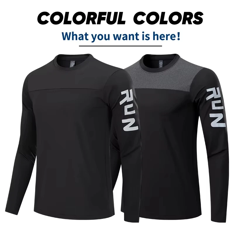 New Comfortable Mens Compression Shirts Bodybuilding Skin Tight Long Sleeves Running T-Shirts Quick Dry Sport T-Shirts