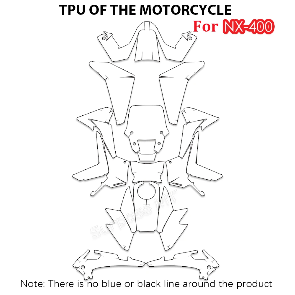PPF For HONDA NX400 Motorcycle Paint Protective Film TPU Stickers Protect Fairing Anti-scratch Translucent Film Fits NX 400 Kits