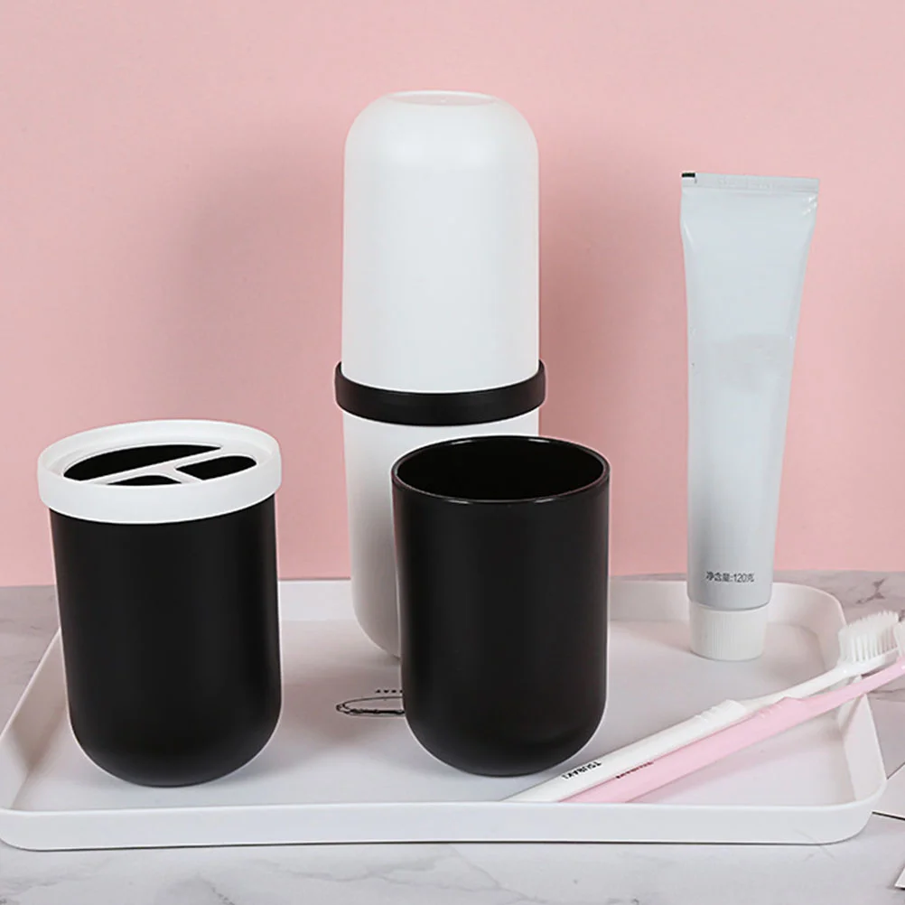 

2 Pcs Washing Cup Portable Toothbrush Storage Bottles Traveling Toothpaste Holder