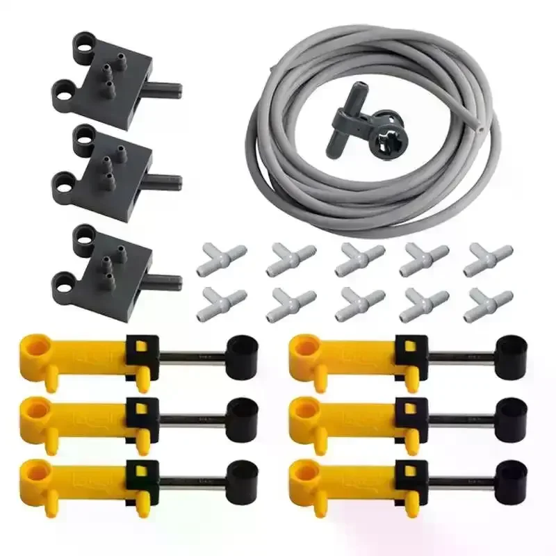 MOC Pneumatische kits Technische onderdelen Cilinders Luchtpomp Duwstangschakelaar Zuiger Luchtleiding Luchtbouwstenen 47225 19478 4697 8800