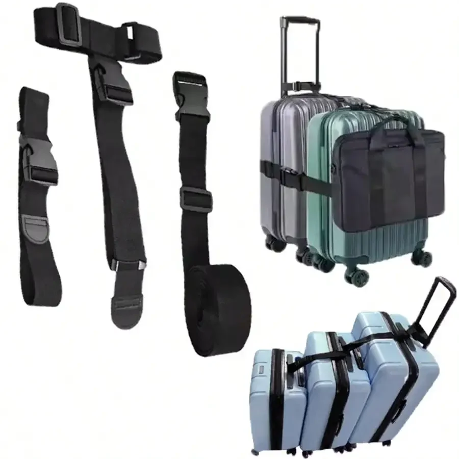 400cm/157.48인치 헤비 듀티 수하물 스트랩 조절 가능한 버클 수하물 스트랩 여행 액세서리 수하물 액세서리