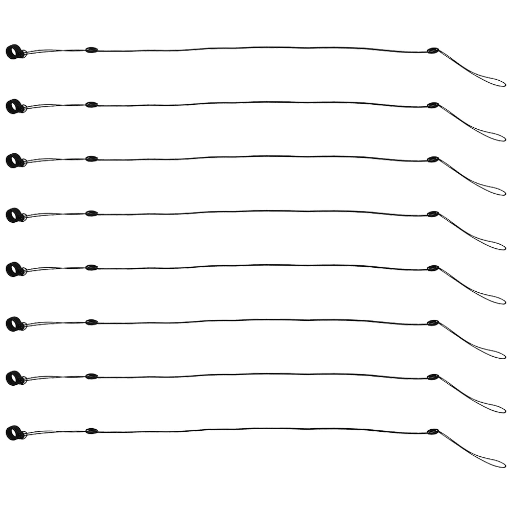 

8PCS Pen Anti-lost Lanyard Elastic Silicone Holder Stretch Tether Leash for Touch Signature Pens Black Office Use Secure