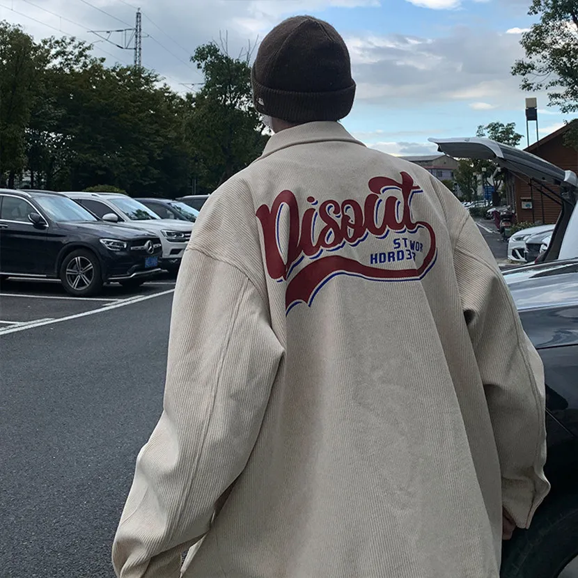 

Повседневная мужская куртка в американском стиле, свободного кроя, спортивная одежда, модная осенняя новинка, верхняя одежда с буквенным принтом для подростков