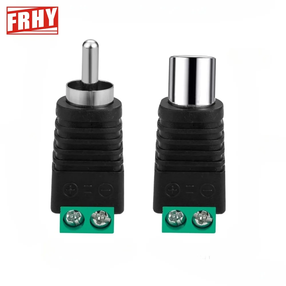 

2 Pcs RCA to Speaker Wire Adapter to AV Screw Terminal Connector Phono Male Female Plug Solderless Converter Audio/Video
