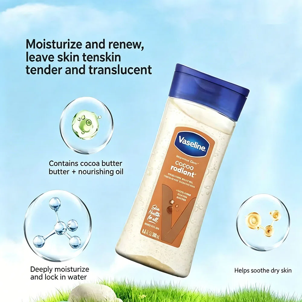 200ml Vaselin Body Care Oil Brightens Skin Tone Improves Dull and Dry Skin Deeply Nourishes and Moisturizes Body Gel Oil