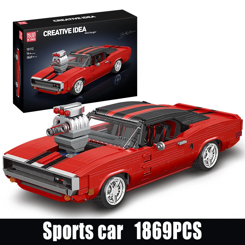 MOULD KING Schimmel König technische Autos pielzeug das Ladegerät Sport Rennwagen Baustein Montage Auto Ziegel Set Kinder Weihnachts geschenk 3