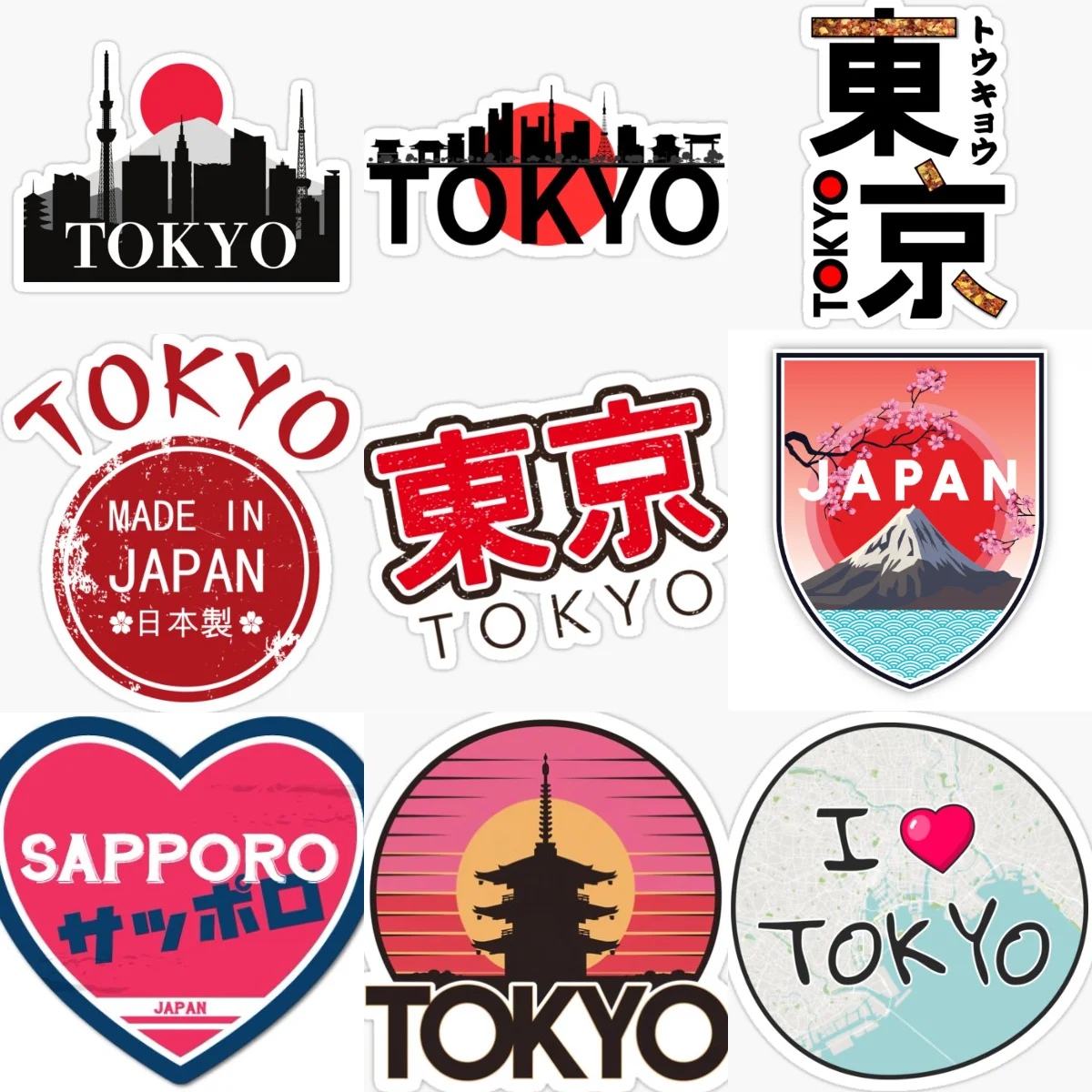 

Tokyo Japan Flag Map Made in Japan Creative PVC Sticker for Decorate Car Bicycle Window Wall Room Decal Accessories