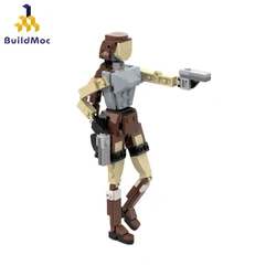 BuildMOC 119244   Tombed Raiders Lara Croft Brickheadz Game Character Bouwsteenset Vrouwelijke krijger Avontuurmodel Kid Gift