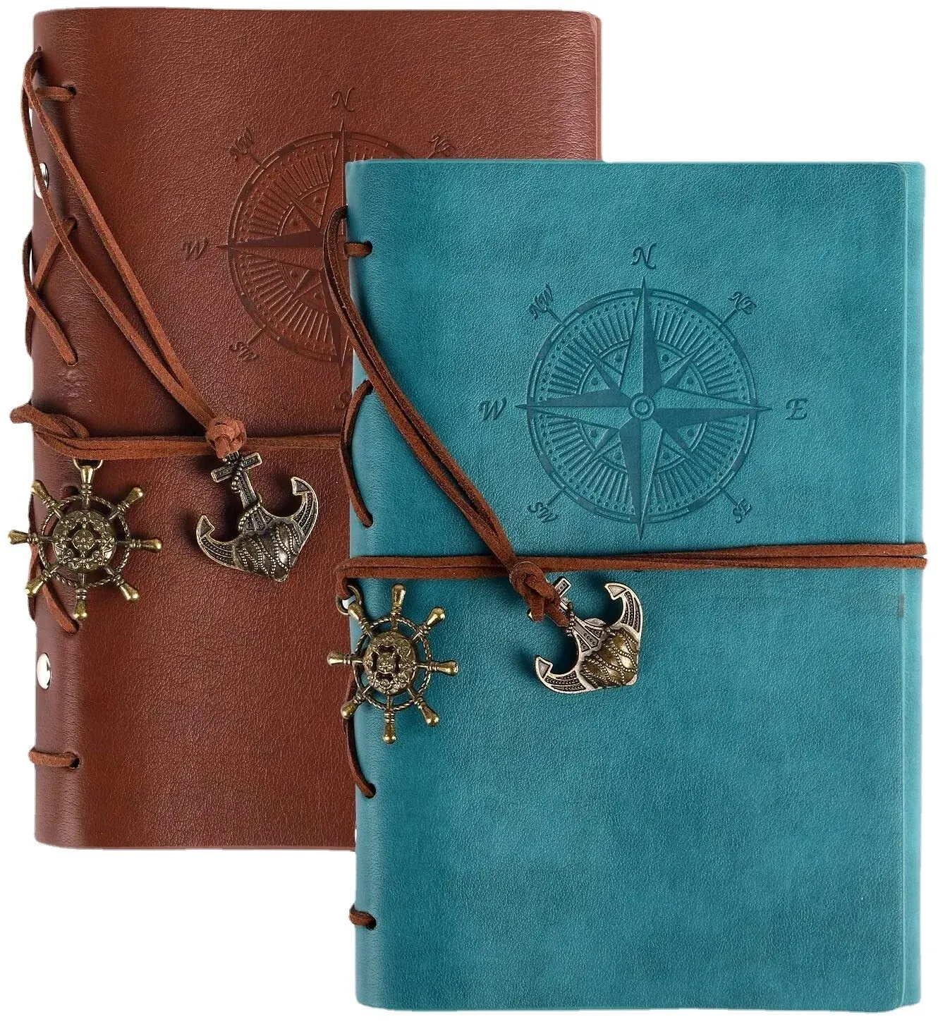 1pcs Pirate Captain Sailing Journal Travel Notebook Anchor Leaf Rope Bandage Rudder Portable Notepad Paper Agenda Retro Book