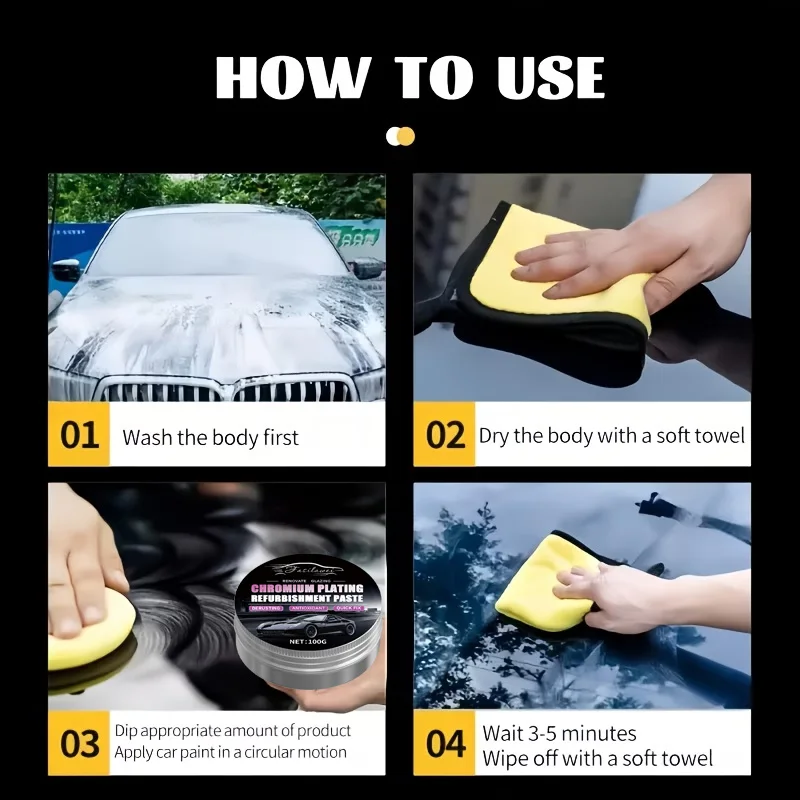 High Gloss Automotive Wax Paste – Ceramic Coating, Scratch Repair & Long-Lasting Shine, Restores Brightness & Paint Protection