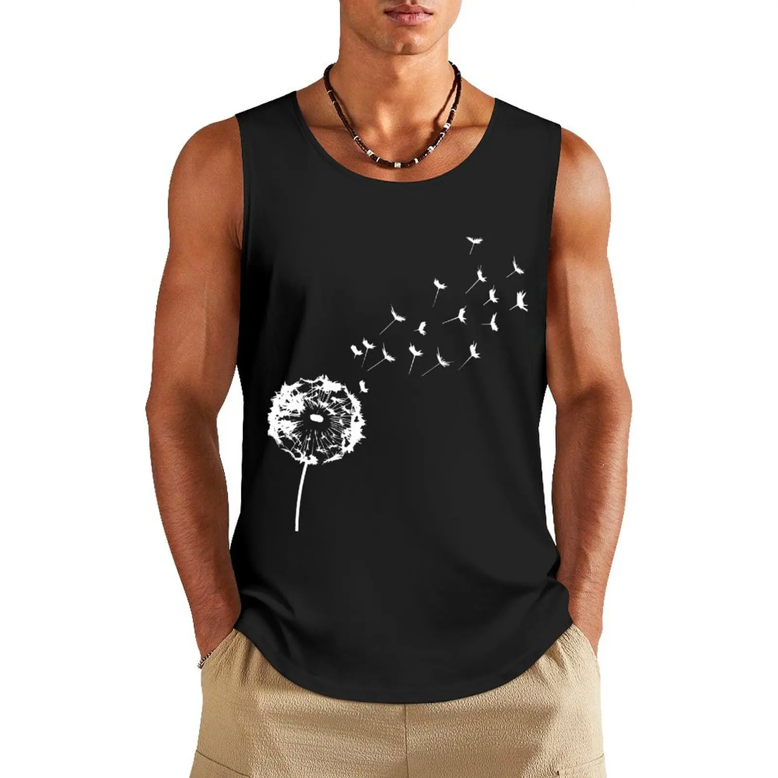 Dandelion Tank Top men gym clothing Men's clothes luxury style gym accessories men sleeveless tshirts for men