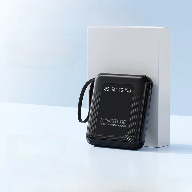 20000mAh Mini Power Bank With 4 Cable Dual Lights Mobile External Portable Battery Charger powerbank For iPhone Samsung Xiaomi