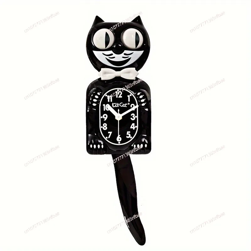Creative wall clock cartoon cat tail wagging wall clock cute cat personality home living room quartz clock
