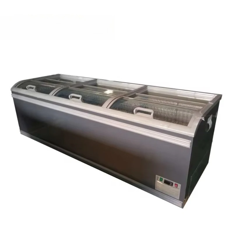 

Custom Supermarket Commercial Ice Cream Island Freezer Display Fridge Refrigerator